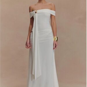 Meshki Off-Shoulder White Maxi Dress